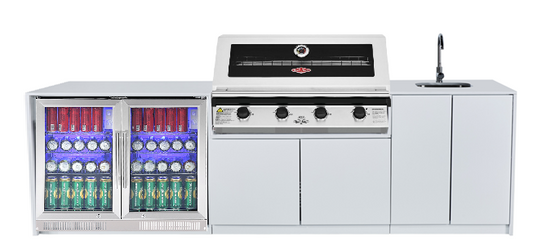 Grill King Signature Series To Suit 4 Burner Beefeater 1200, 2DR Fridge, Sink & Draw Outdoor BBQ Kitchen Package