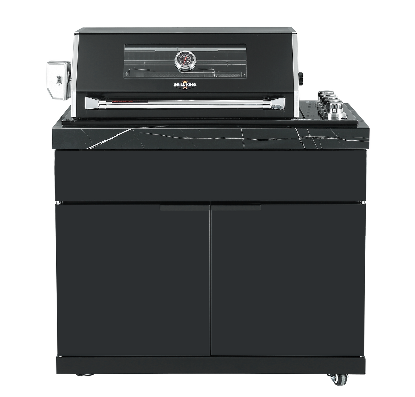 Rockpool Black 4B Drop-In Outdoor BBQ Kitchen with 208L Fridge & SinkDraw Module