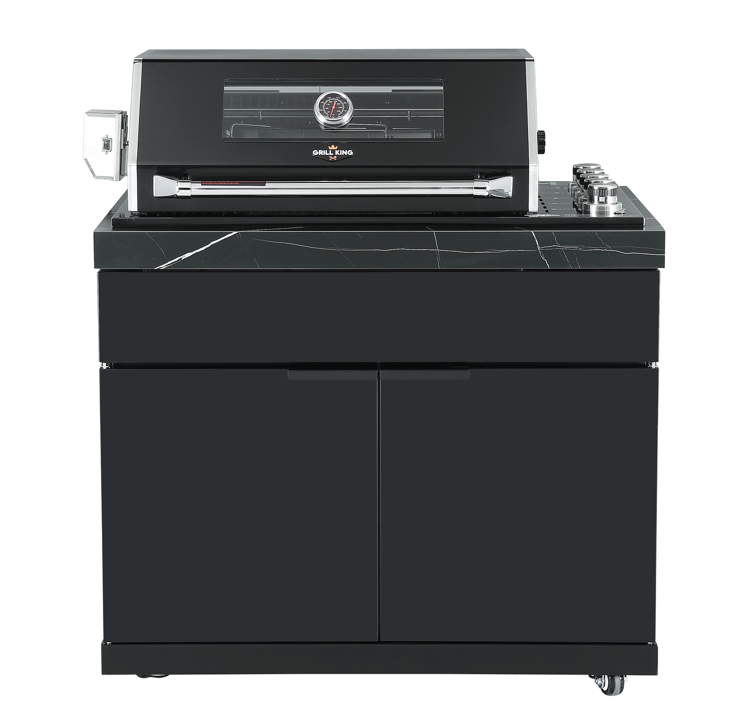 Rockpool Black 4B Drop-In Outdoor BBQ Kitchen with 208L Fridge & SinkDraw Module