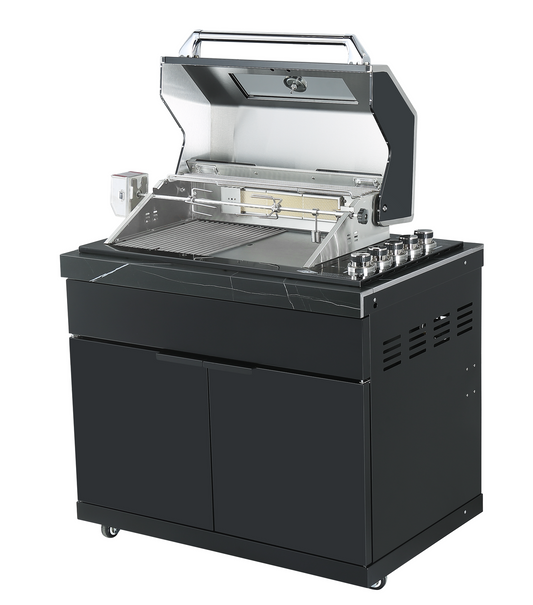 Rockpool Black 4B Drop-In Outdoor BBQ Kitchen with 208L Fridge & SinkDraw Module