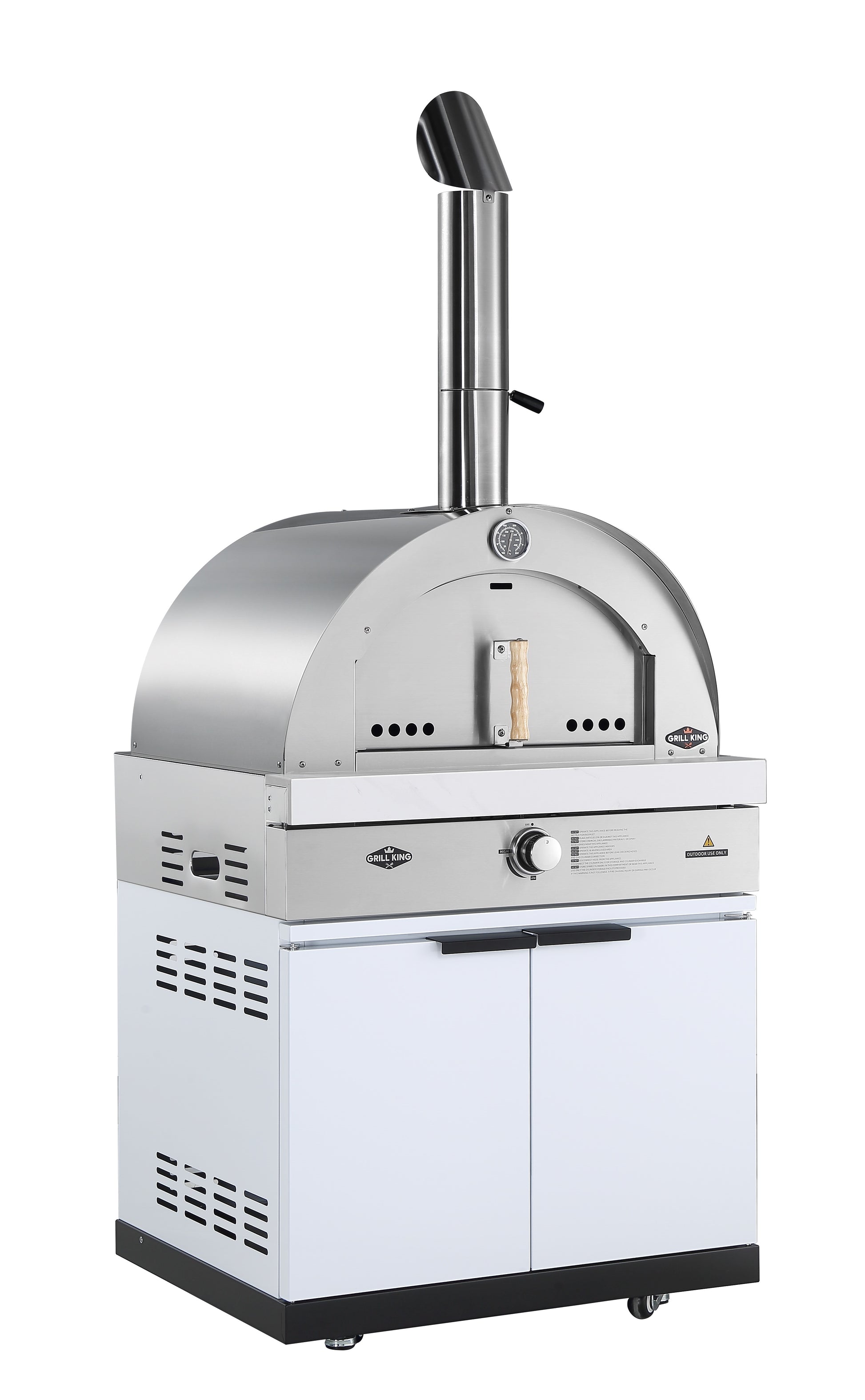 22” Gas Pizza Oven Module: Rockpool White Inc Pizza Oven, Trolley, Cab ...