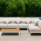 ARI Ralph White Hampton Corner Set - Outdoor Aluminium & Acacia Modular Corner Lounge White Aluminium Whether Resistant White Fabric White