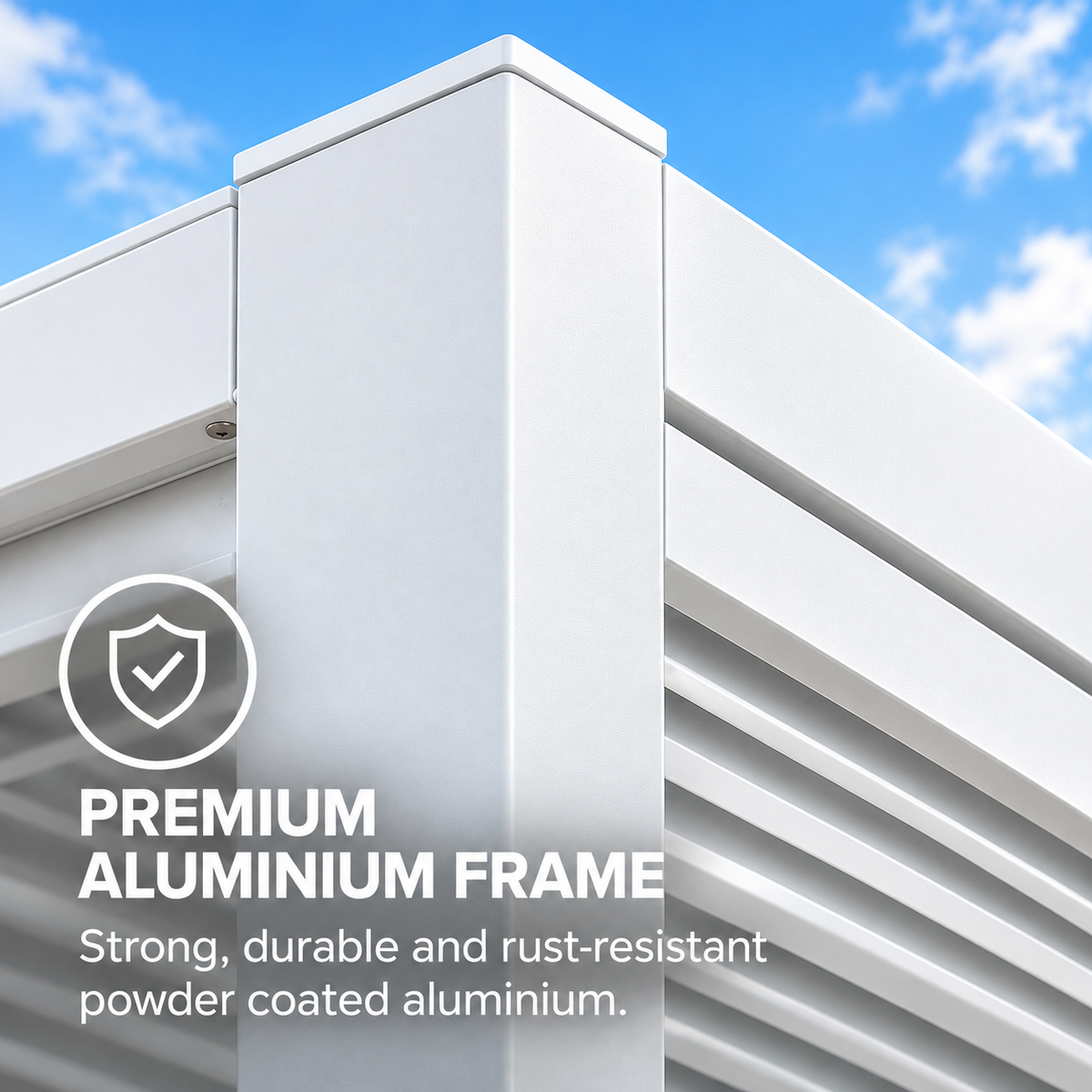 GazeboMate 3m x 4m White Aluminium Louvered Gazebo + Adjustable Privacy Wall Combo