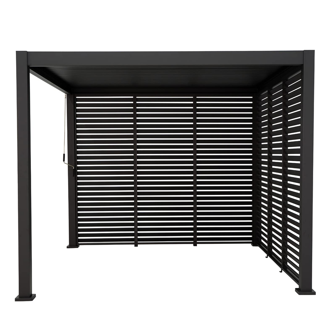 Aluminum Louvered Wall, Side Shade Privacy Screen Panel Suitable for GazeboMate Pergola Gazebo only. Pergola NOT Included. (Black/Charcoal)