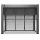 Grill King Outdoor BBQ Shelter Package – 6 Burner Charcoal BBQ Kitchen, Fridge & Sink + Freestanding Aluminium Louver Roof with LED Lighting & Privacy Blind