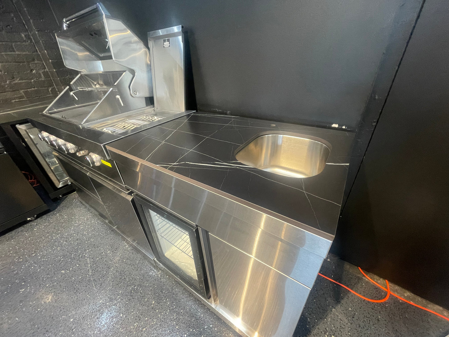 Floor Stock Stainless Steel Felix 4B + Wok BBQ Kitchen + Sink & Fridge Module