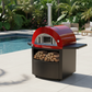 Grill King Hybrid Gas & Wood-fire 30” Pizza Oven, Heavy Duty Black Stainless Steel, Side & Front Bench