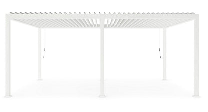 test rey 1 GazeboMate White 3.6M x 7.2M Semi Permanent Louvered Gazebo Aluminium Pergola Monument Heavy Duty Wind Resistant