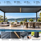 GazeboMate 4m × 5m Monument Aluminium Louvered Gazebo + Retractable Privacy Screen Combo