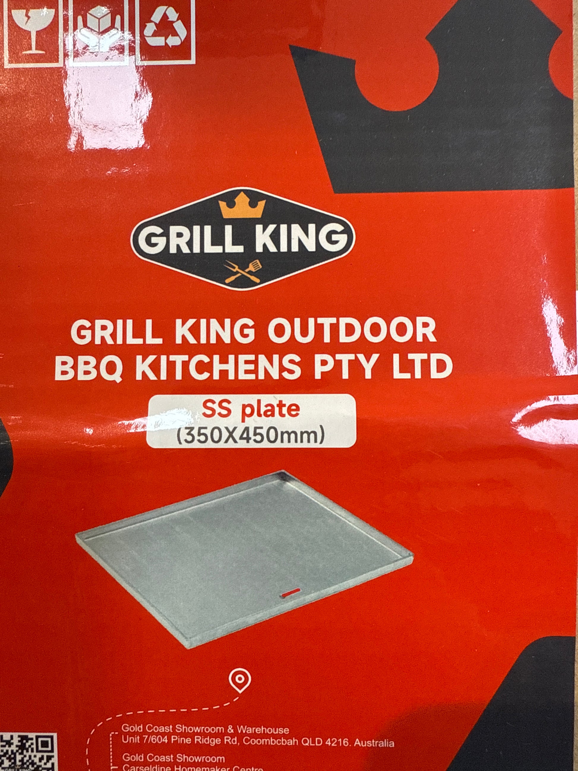 304SS Grill King Stainless Steel Teppanyaki Hot Plate 35CM x 45CM