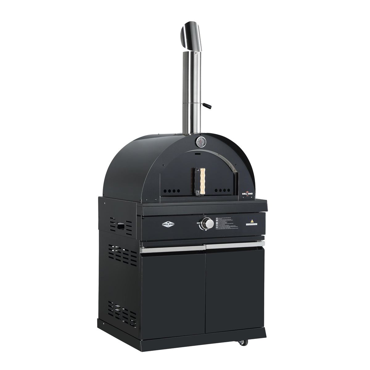 22” Gas Pizza Oven Module: Suits Kingsley BBQs Kitchen Inc Pizza Oven, Trolley, Cabinet Shelves, Castors, Twin Pizza Level, Pizza Peel