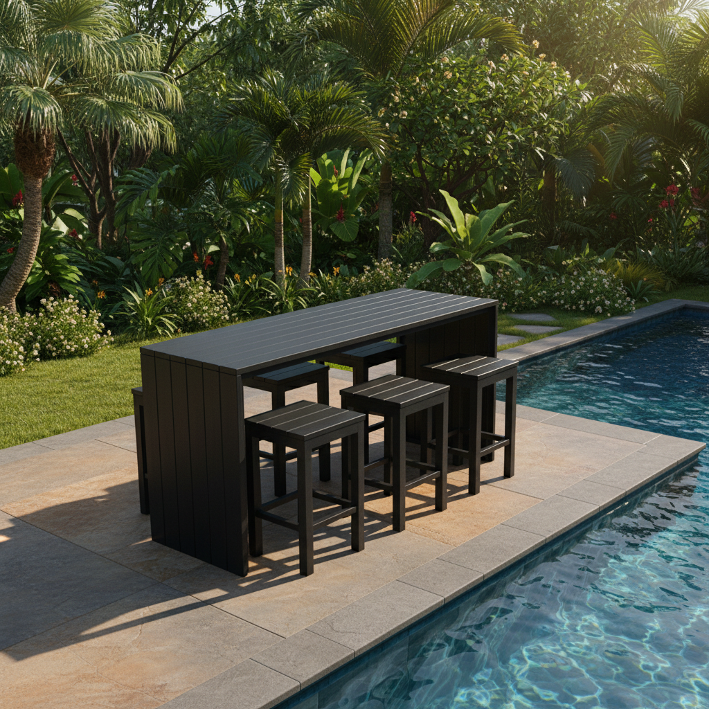 Niagra 7-Piece Outdoor Bar Set Aluminium Charcoal