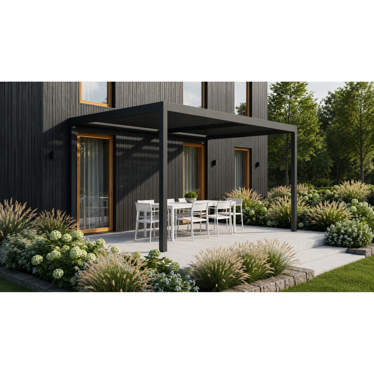 Wall Mounted 3M x 3M Louvered Aluminium Gazebo Pergola GazeboMate