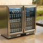 Tropical Rated Triple Glazed 304 SS 2-Door Stainless Steel Under Counter Can Cooler Wine Bar Fridge 208L