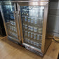 Tropical Rated Triple Glazed 304 SS 2-Door Stainless Steel Under Counter Can Cooler Wine Bar Fridge 208L