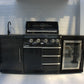 Floor stock 2M Kingsley 4 Burner Non Wok Black Stainless Steel BBQ Package