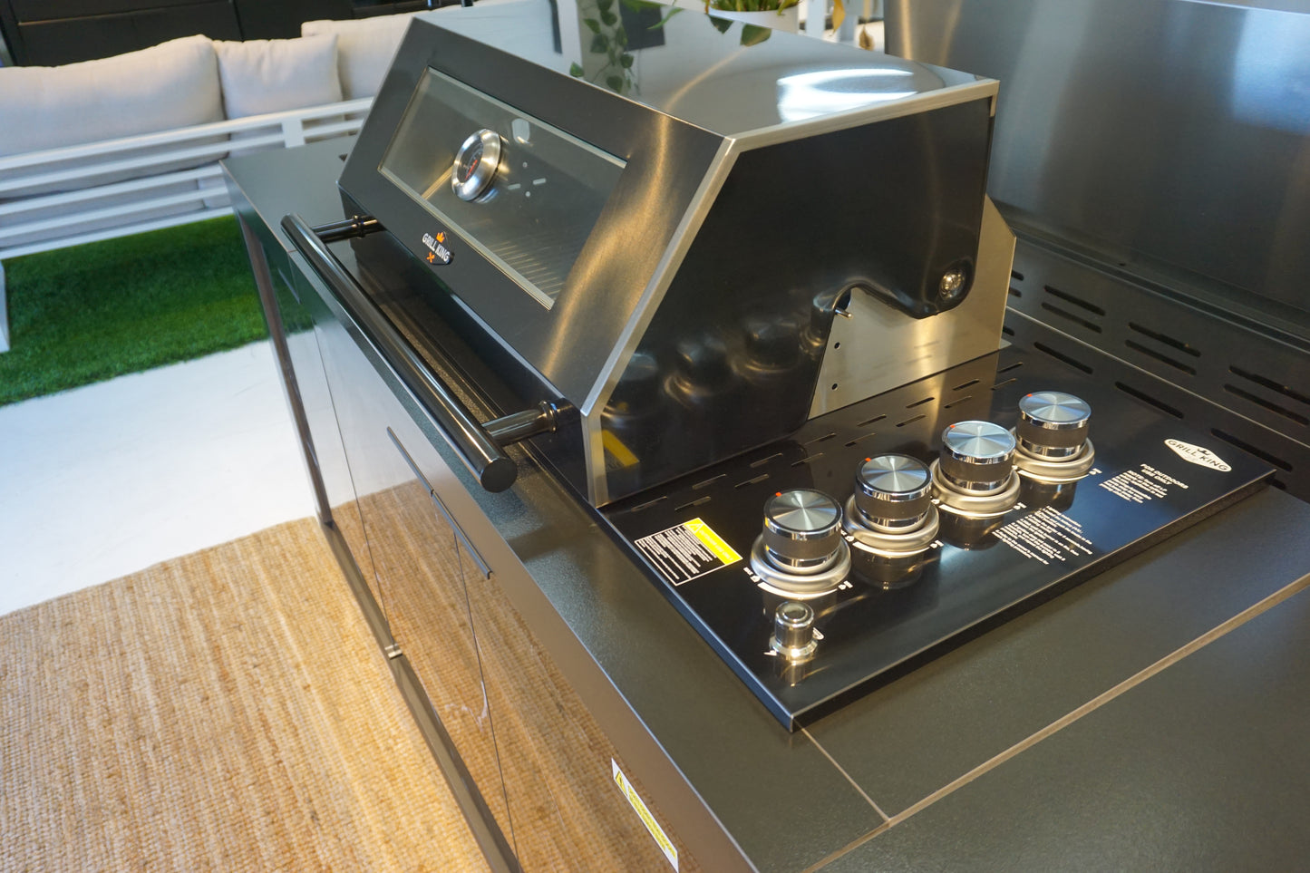 Compact Series Rockpool Summit Black 4B Drop In BBQ Inc sintered stone Benchtops, Aluminium Cabinets, Weather Resistant, Fridge & Sink