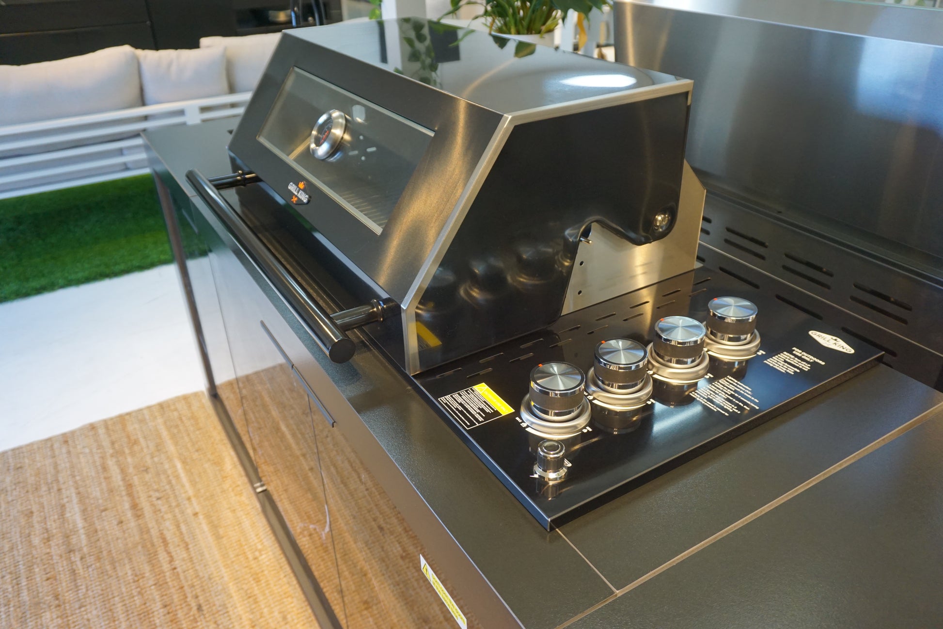 Compact Series Rockpool Summit Black 4B Drop In BBQ Inc sintered stone Benchtops, Aluminium Cabinets, Weather Resistant, Fridge & Sink