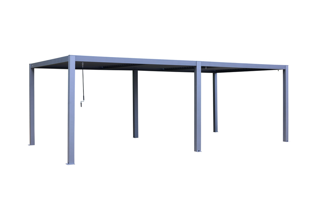GazeboMate Aluminum Louvre Gazebo Pergola 3.6M x 7.2M Charcoal/Grey