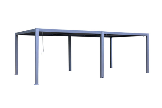 GazeboMate Aluminum Louvre Gazebo Pergola 3.6M x 7.2M Charcoal/Grey