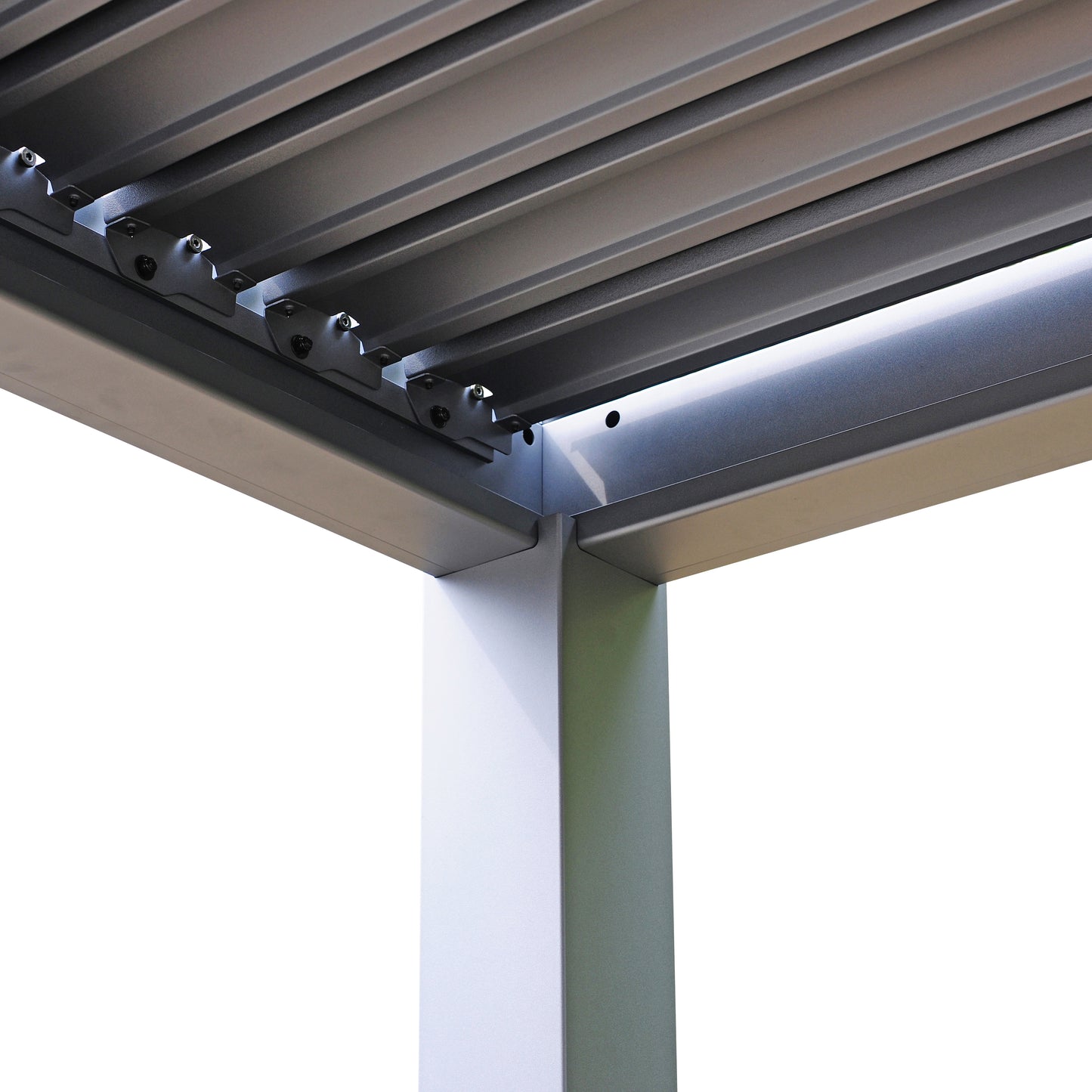 GazeboMate Aluminum Louvre Gazebo Pergola 3.6M x 7.2M Charcoal/Grey