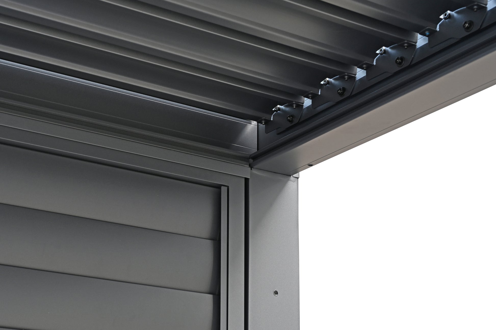 Pergola Shutter Wall in Mounment Powder Coated suits 2.4M, 3M,4M, Gazebo Mate Louvered Gazebo