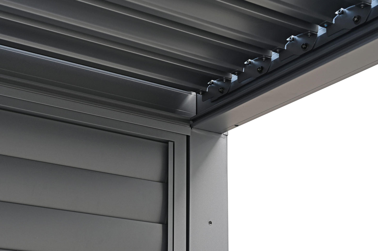 Pergola Shutter Wall in Mounment Powder Coated suits 2.4M, 3M,4M, Gazebo Mate Louvered Gazebo