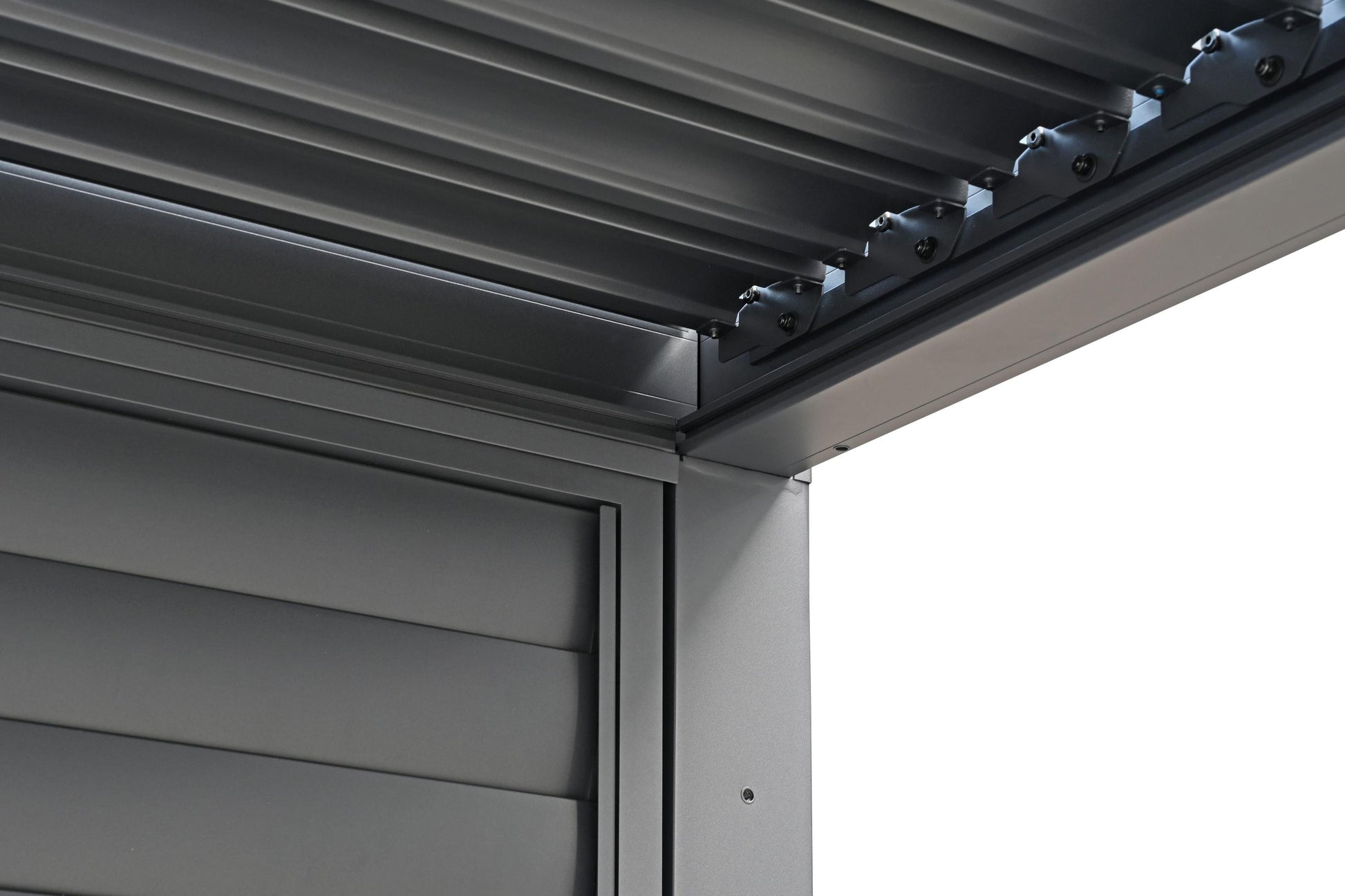 Pergola Shutter Wall in Mounment Powder Coated suits 2.4M, 3M,4M, Gazebo Mate Louvered Gazebo