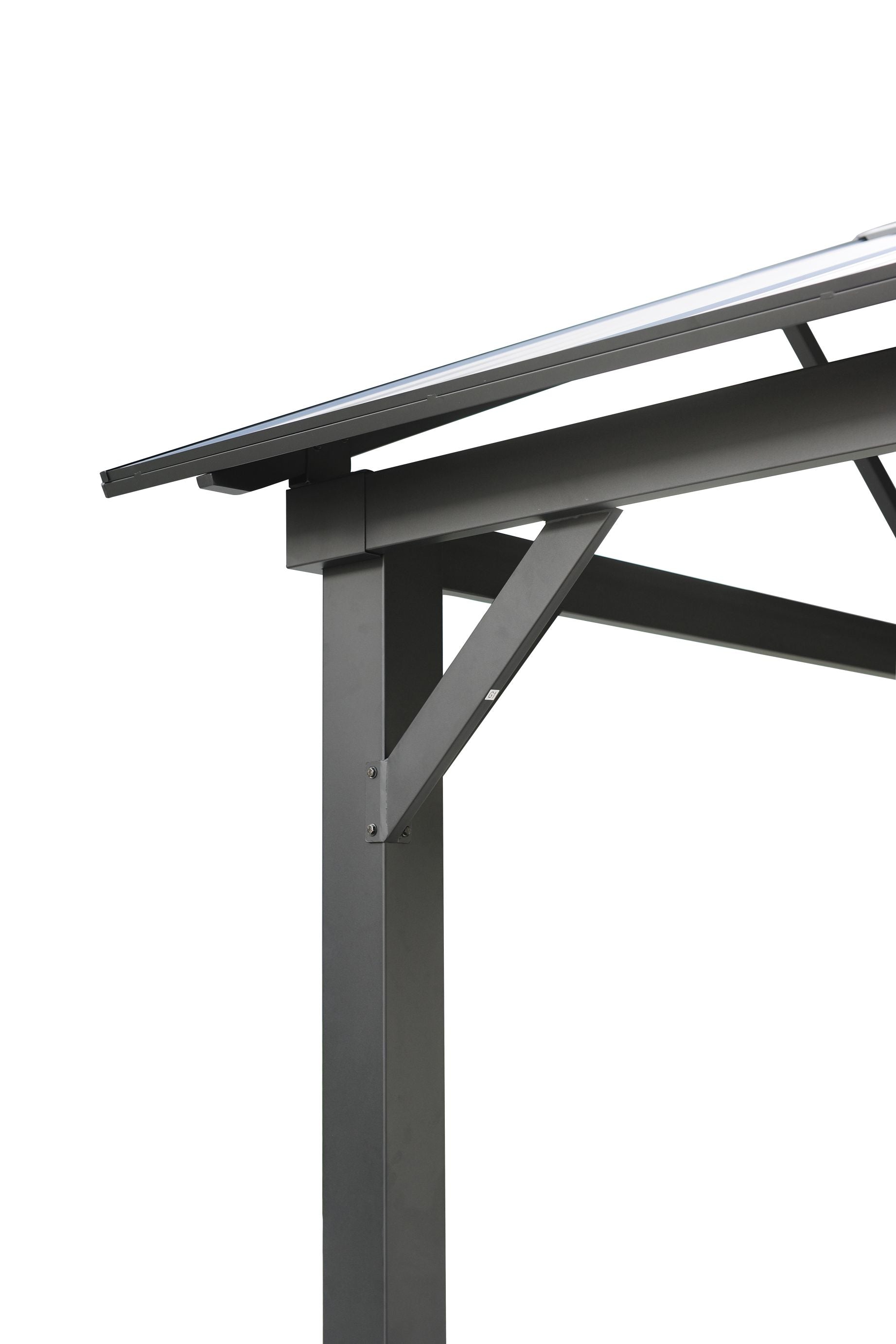 GazeboMate 3.66m x 6.1m Galvanized Steel Hardtop Gazebo with Sleek Aluminum Legs | Black Powdercoated