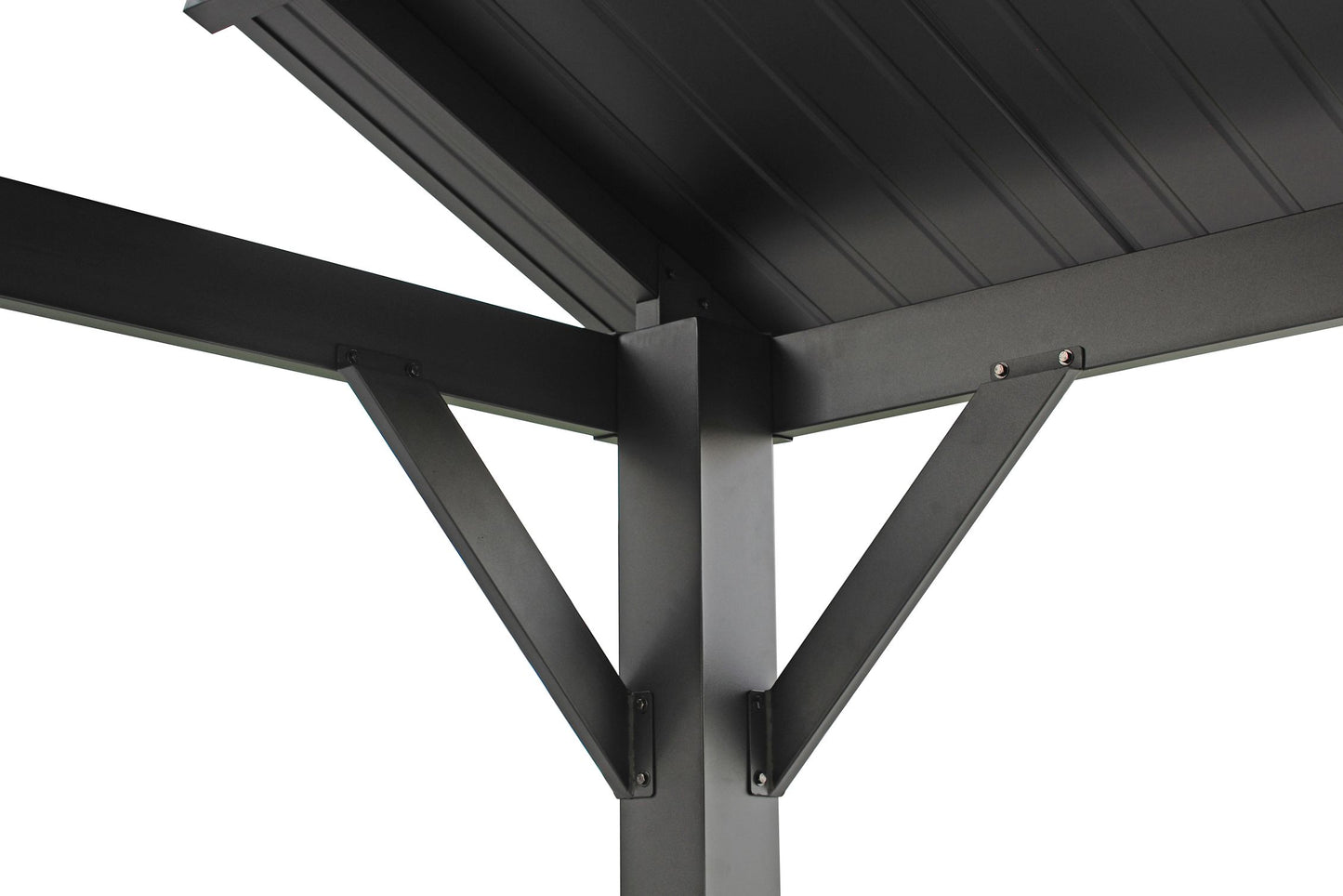 GazeboMate 3.66m x 6.1m Galvanized Steel Hardtop Gazebo with Sleek Aluminum Legs | Black Powdercoated