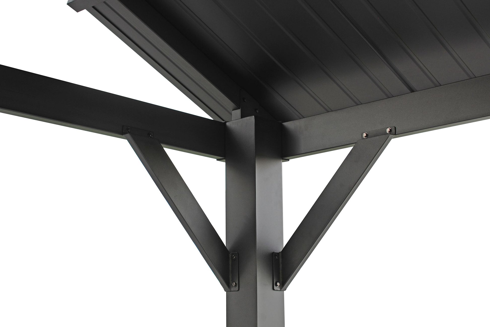 GazeboMate 3.66m x 6.1m Galvanized Steel Hardtop Gazebo with Sleek Aluminum Legs | Black Powdercoated