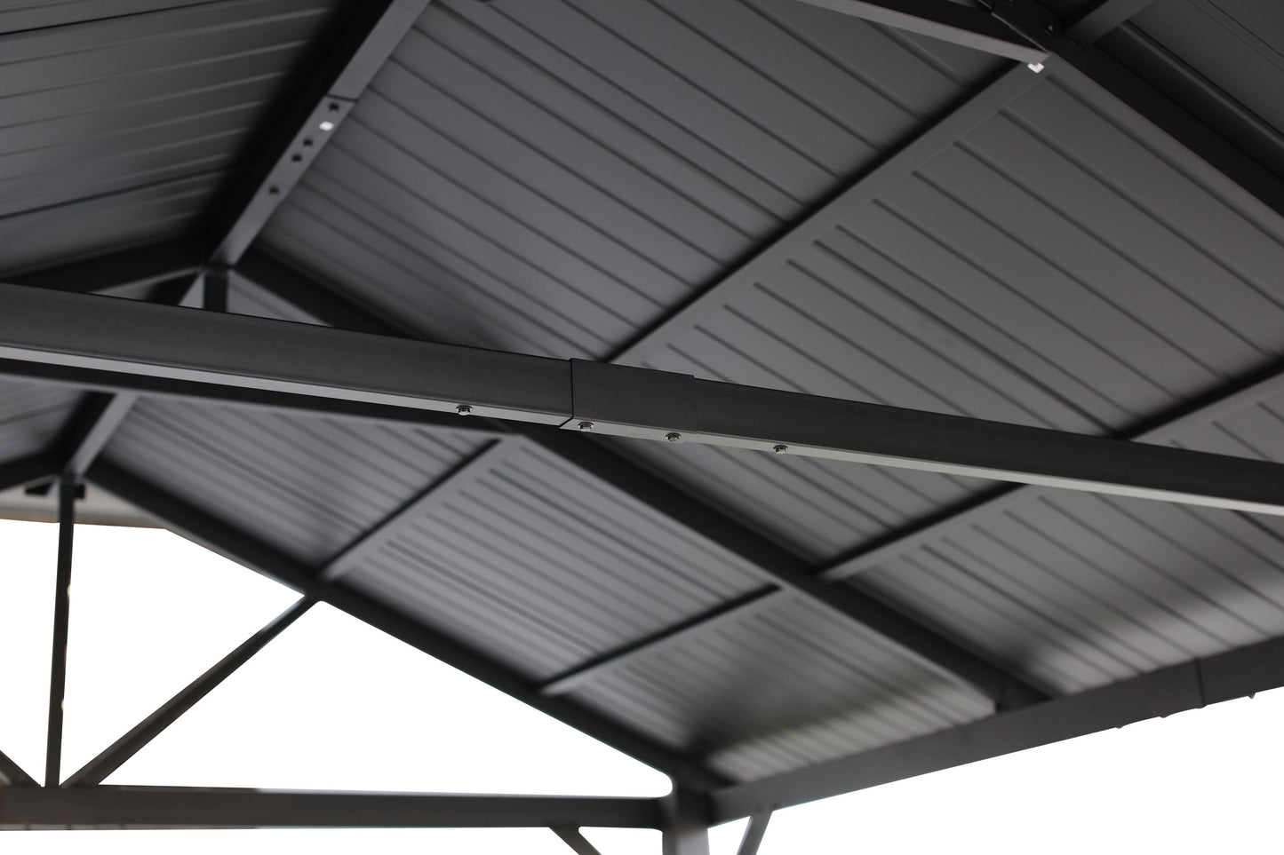 GazeboMate 3.66m x 6.1m Galvanized Steel Hardtop Gazebo with Sleek Aluminum Legs | Black Powdercoated
