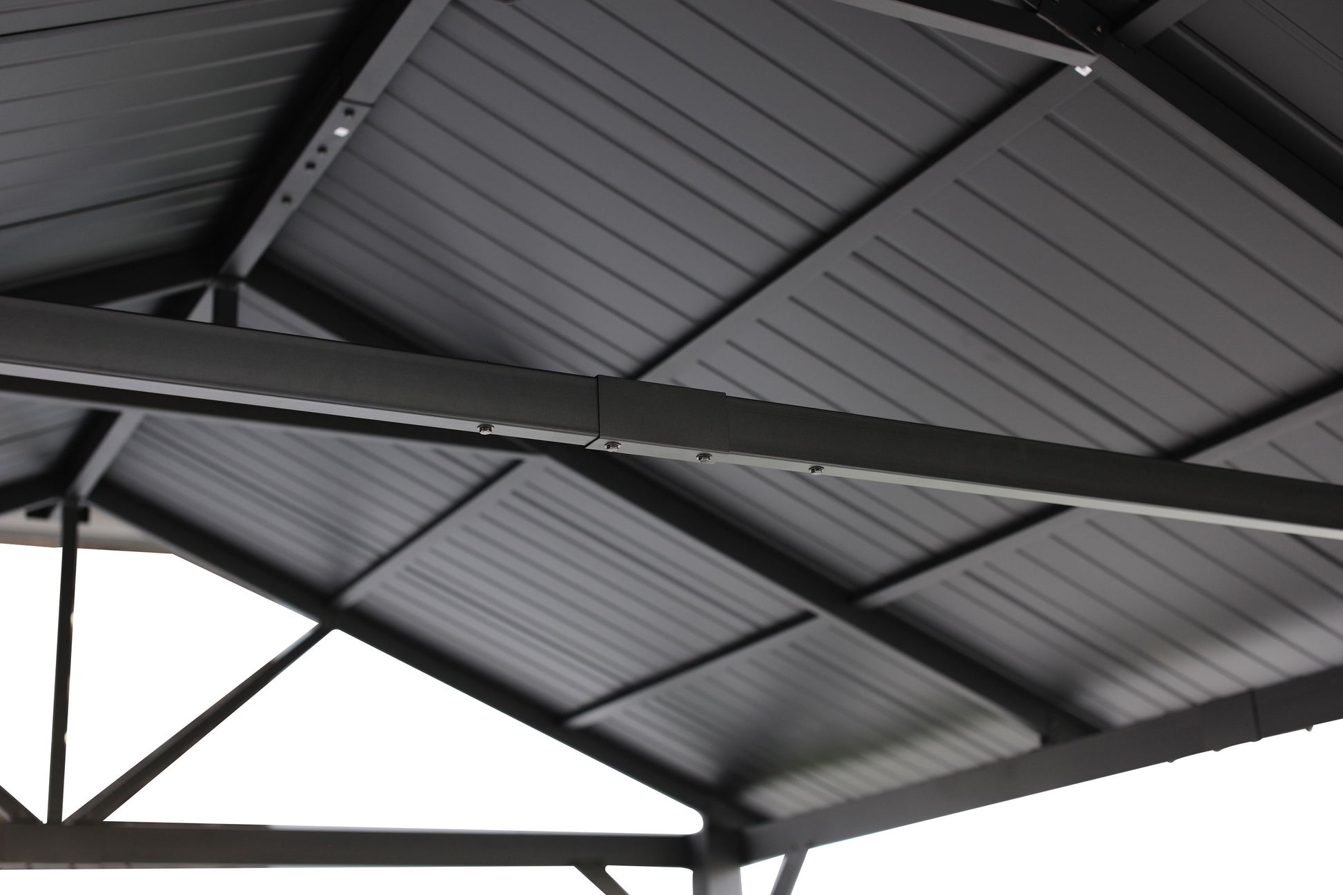 GazeboMate 3.66m x 6.1m Galvanized Steel Hardtop Gazebo with Sleek Aluminum Legs | Black Powdercoated