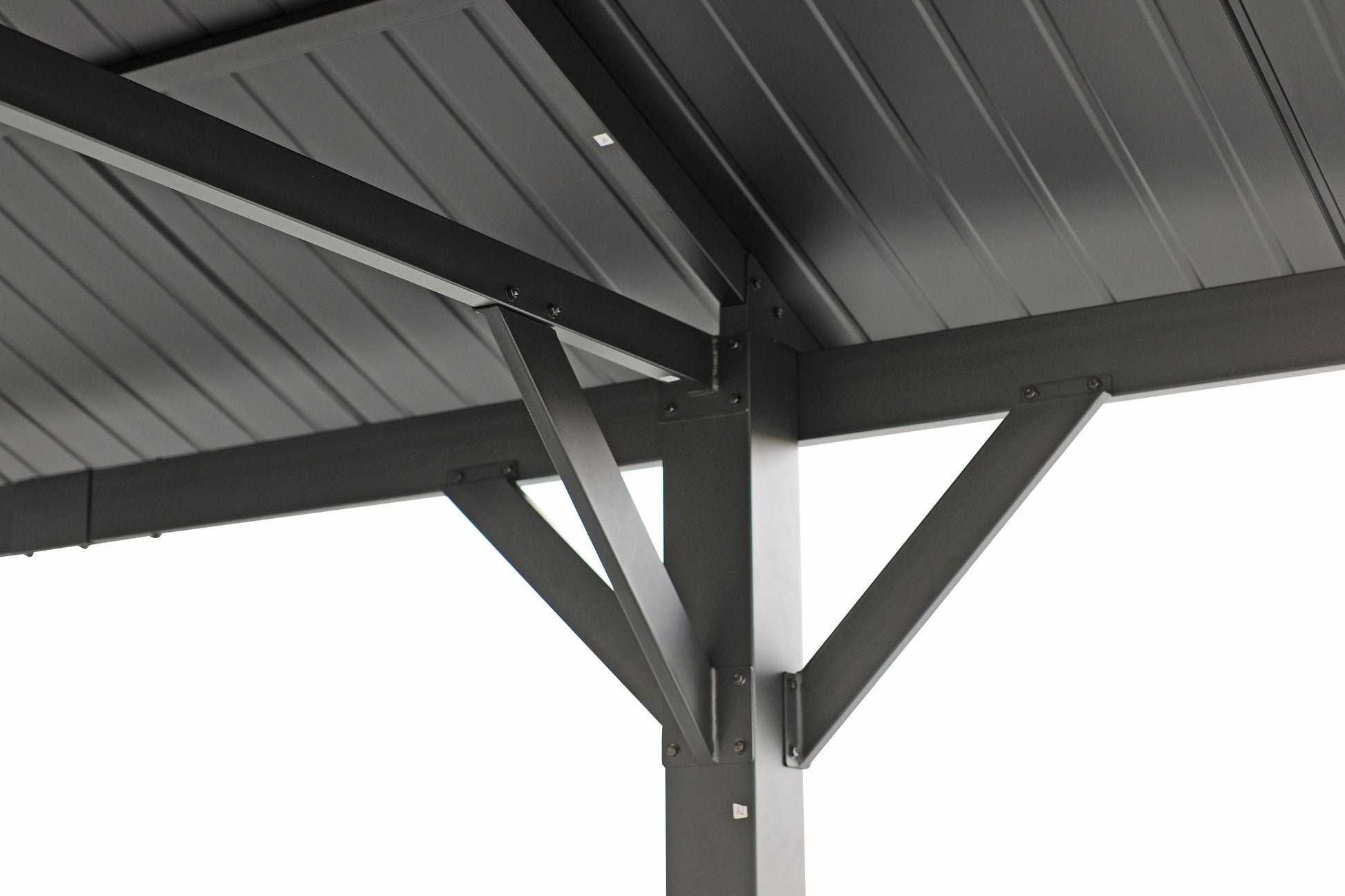 GazeboMate 3.66m x 6.1m Galvanized Steel Hardtop Gazebo with Sleek Aluminum Legs | Black Powdercoated