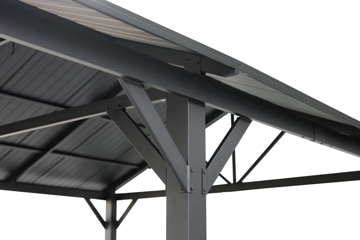 GazeboMate 3.66m x 6.1m Galvanized Steel Hardtop Gazebo with Sleek Aluminum Legs | Black Powdercoated