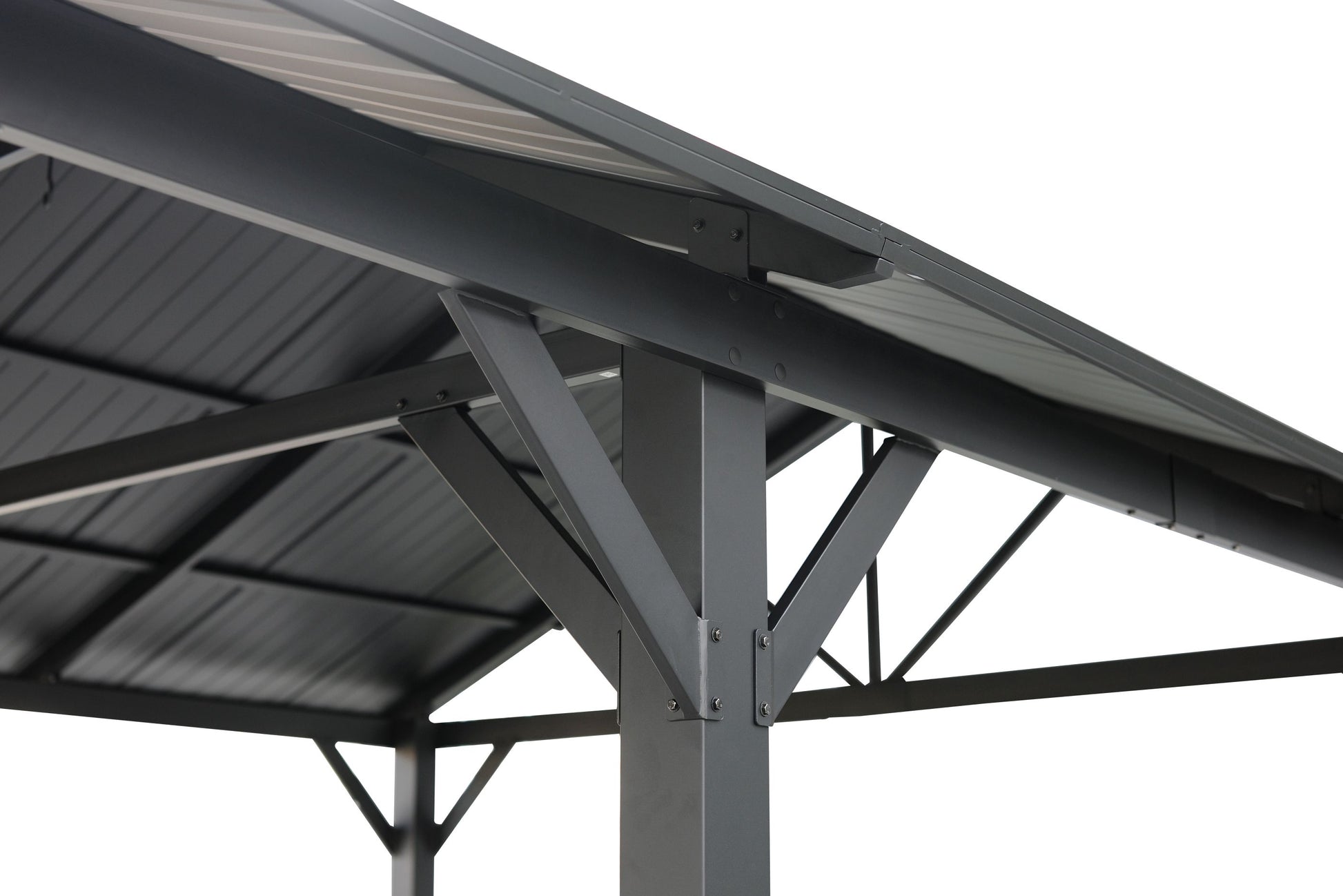 GazeboMate 3.66m x 6.1m Galvanized Steel Hardtop Gazebo with Sleek Aluminum Legs | Black Powdercoated