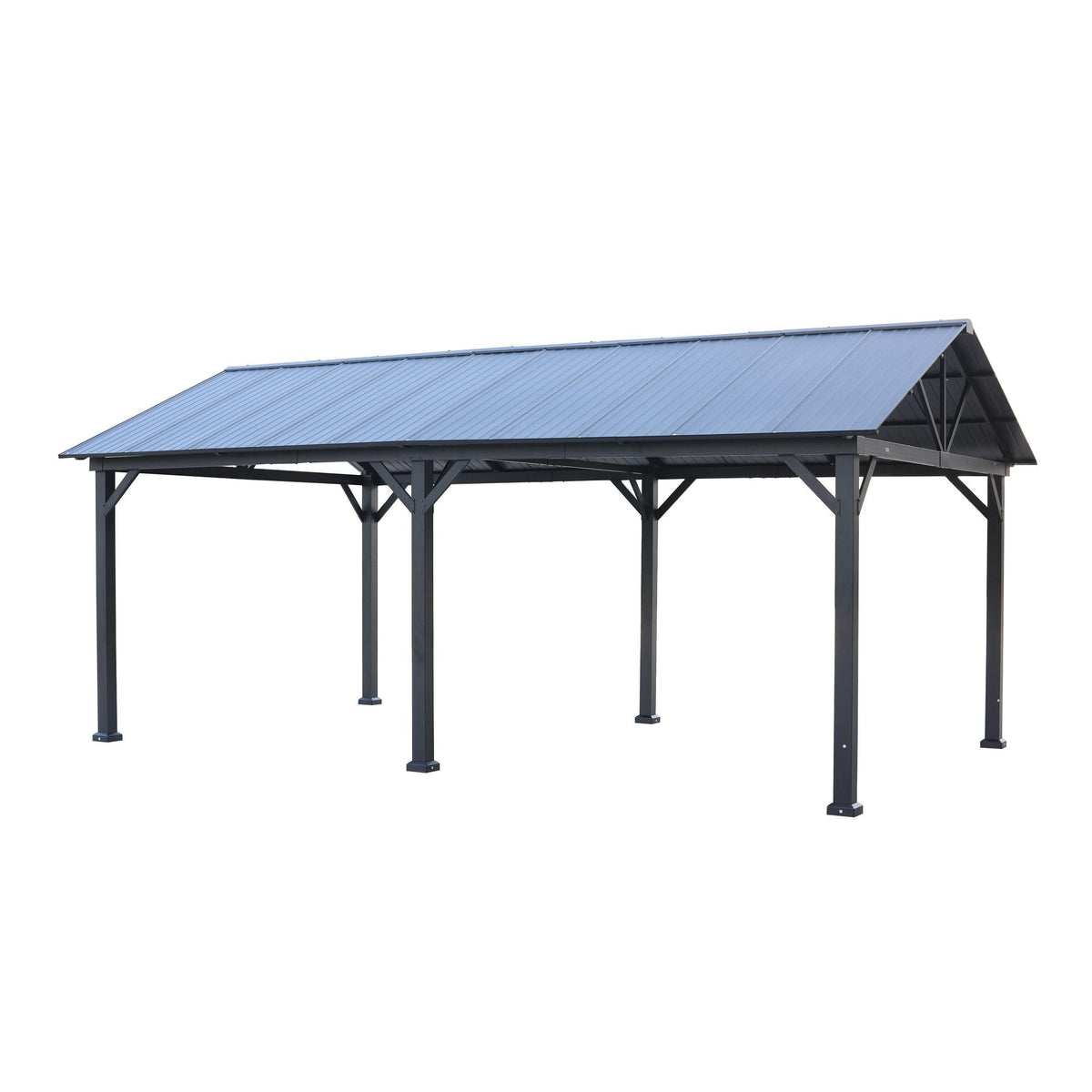 GazeboMate 3.66m × 6.1m Hardtop Gazebo – Black Powder-Coated Steel Roof | Premium Outdoor Pavilion