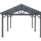 GazeboMate 3.66m x 6.1m Galvanized Steel Hardtop Gazebo with Sleek Aluminum Legs | Black Powdercoated