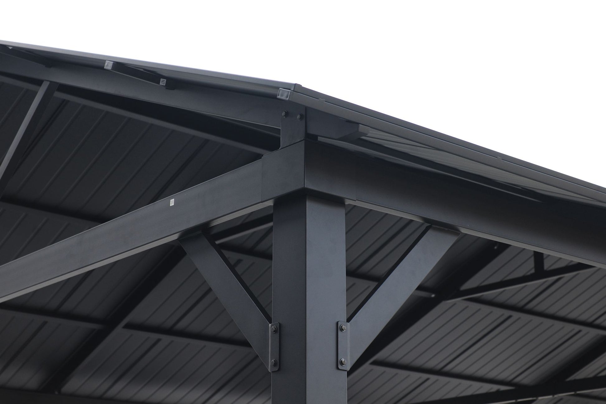 GazeboMate 3.66m x 6.1m Galvanized Steel Hardtop Gazebo with Sleek Aluminum Legs | Black Powdercoated