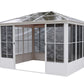 Elite Aluminium WHITE Garden Sunroom House 3x3.65m With window screen Polycarbonate Board roof