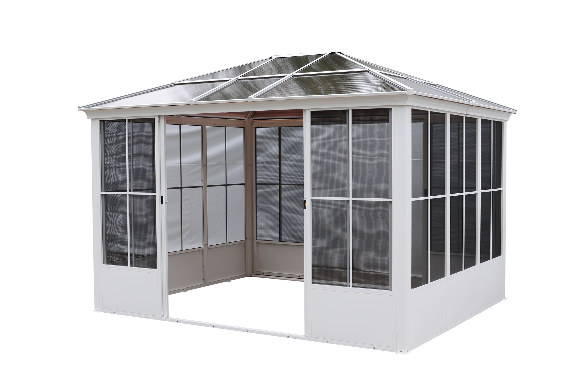 Elite Aluminium WHITE Garden Sunroom House 3x3.65m With window screen Polycarbonate Board roof