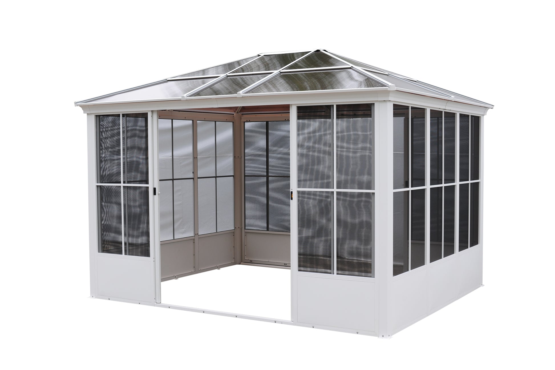 Elite Aluminium WHITE Garden Sunroom House 3x3.65m With window screen Polycarbonate Board roof