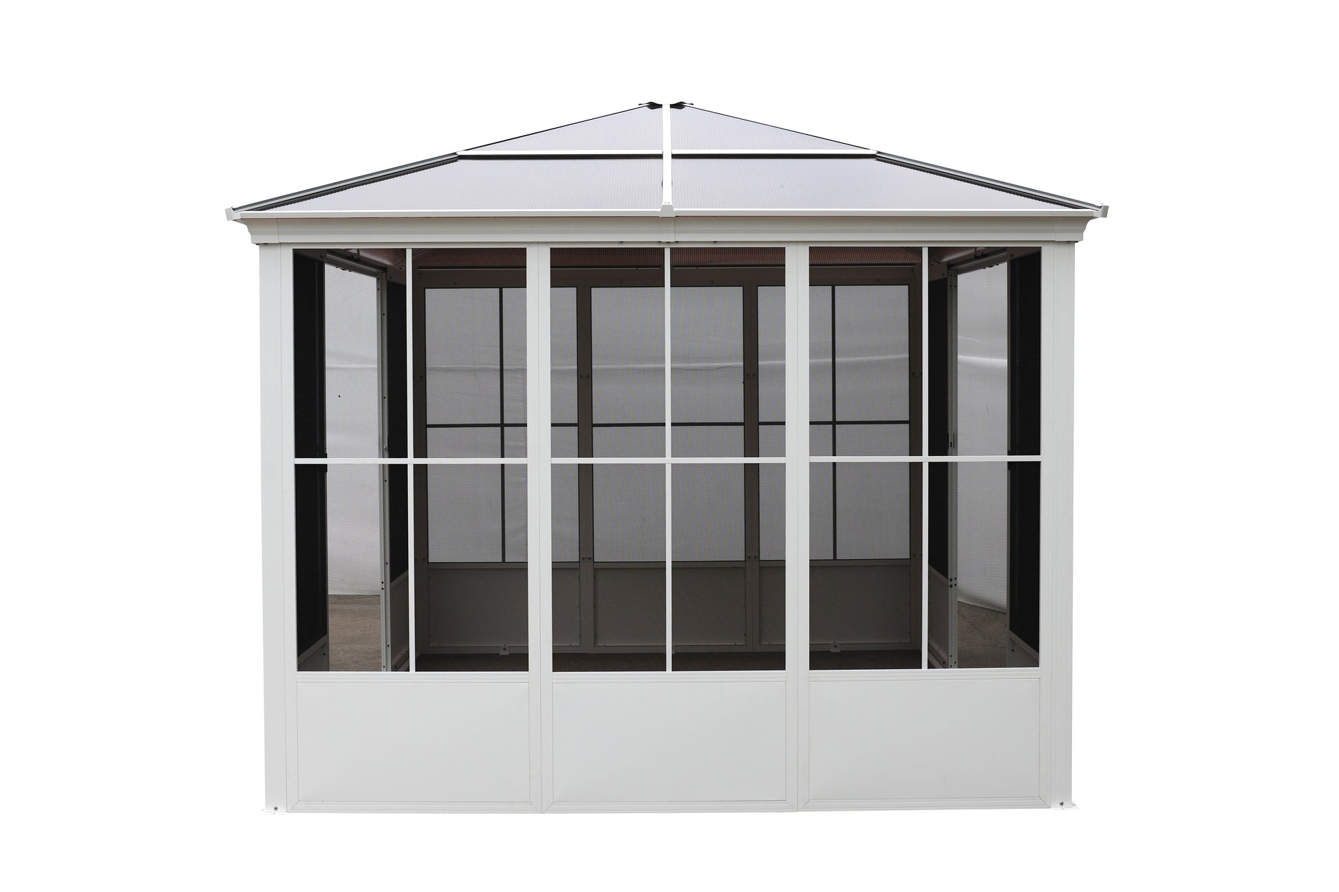 Elite Aluminium WHITE Garden Sunroom House 3x3.65m With window screen Polycarbonate Board roof