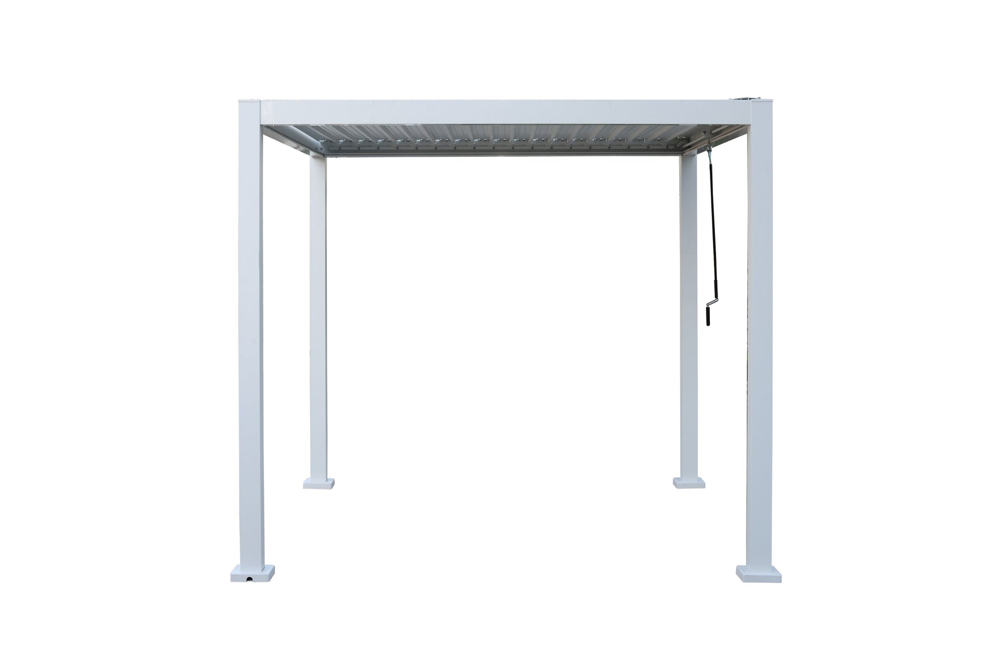 GazeboMate 2.4x2.4M White Semi Permanent Louvred Gazebo Heavy Duty Wind Resistant