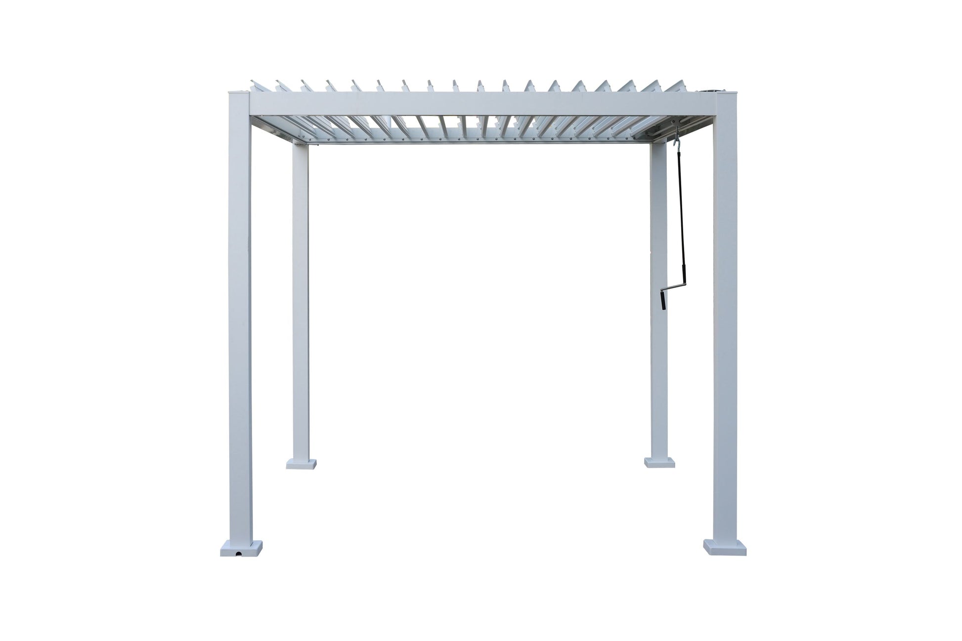 GazeboMate 2.4x2.4M White Semi Permanent Louvred Gazebo Heavy Duty Wind Resistant