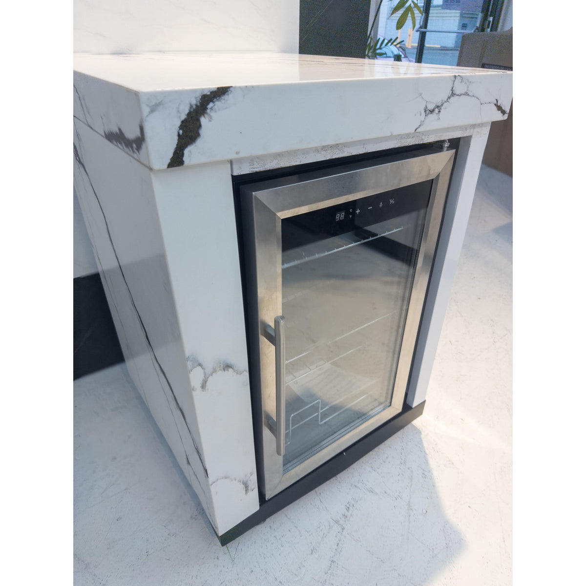 Ex Display Fridge Module Marble Look Stone Finish LHS Waterfall Edge C ...