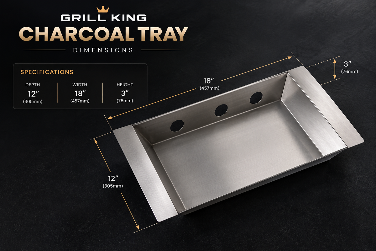 Grill King Stainless Steel Charcoal Tray