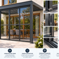 GazeboMate 3m × 4m Wall-Mounted Aluminium Louvered Pergola – Privacy Screen & Wall Options