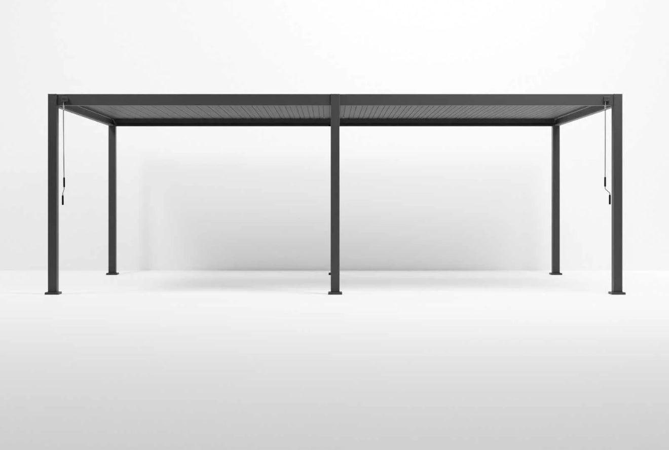 Wall Mounted 4M x 6M Semi Permanent Louvered Gazebo Monument Aluminium Heavy Duty Wind Resistant