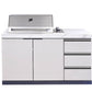 White Stone 4B Drop In BBQ Kitchen + 3 Drawers  (BBQ MODULE ONLY)